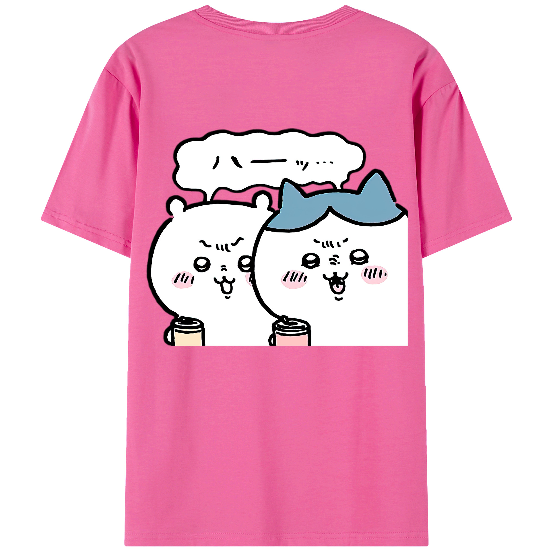 （画像用） ちいかわ ハチワレ Chii-kawa hachiware レディース半袖Tシャツ(バックプリント)